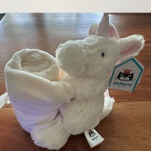 Jellycat White Bashful Unicorn Stuffed Animal